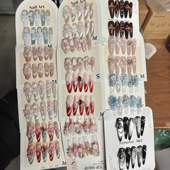 Handmade Other - Floral and Glitter Press-On Nail Set